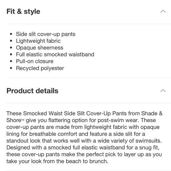 Women’s Smocked Waist Side Slit Cover Up Pants - Kona Sol - Large - Picture 4 of 7